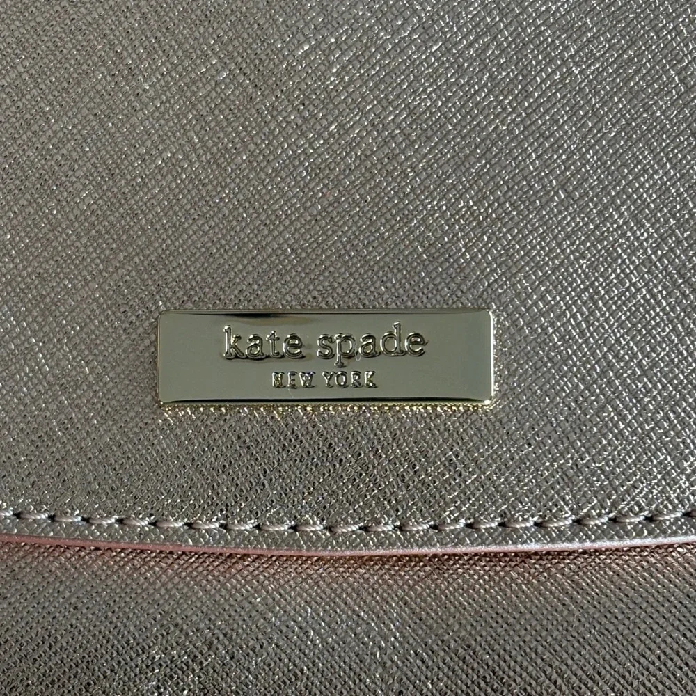 NWOT Kate Spade Rose Gold Metallic Saffiano Leather Crossbody Handbag Purse